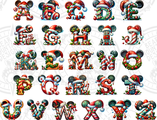 3/4 Inch Mickey Christmas Letters