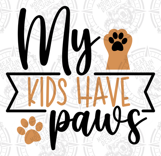My Kids Have Paws - Cat With White Border