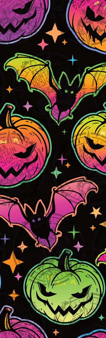 Neon Bats & Pumpkins - Pen Wrap