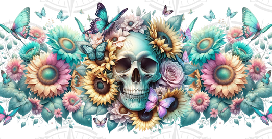 Pastel Sunflower Skull - Cup Wrap