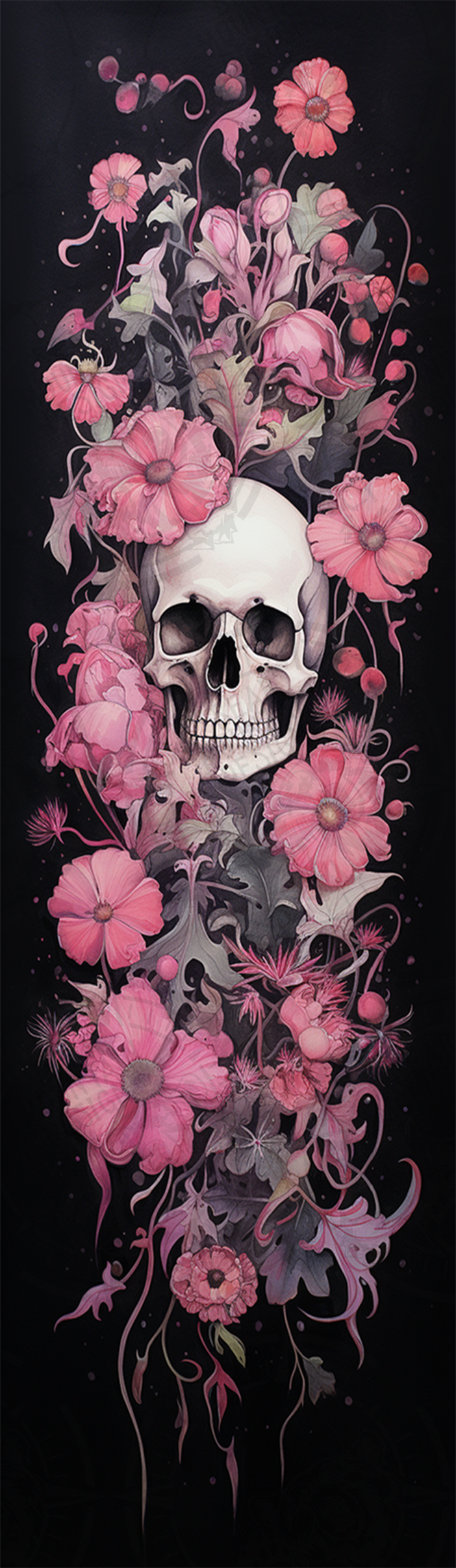 Pink Floral Skulls 1 - Pen Wrap