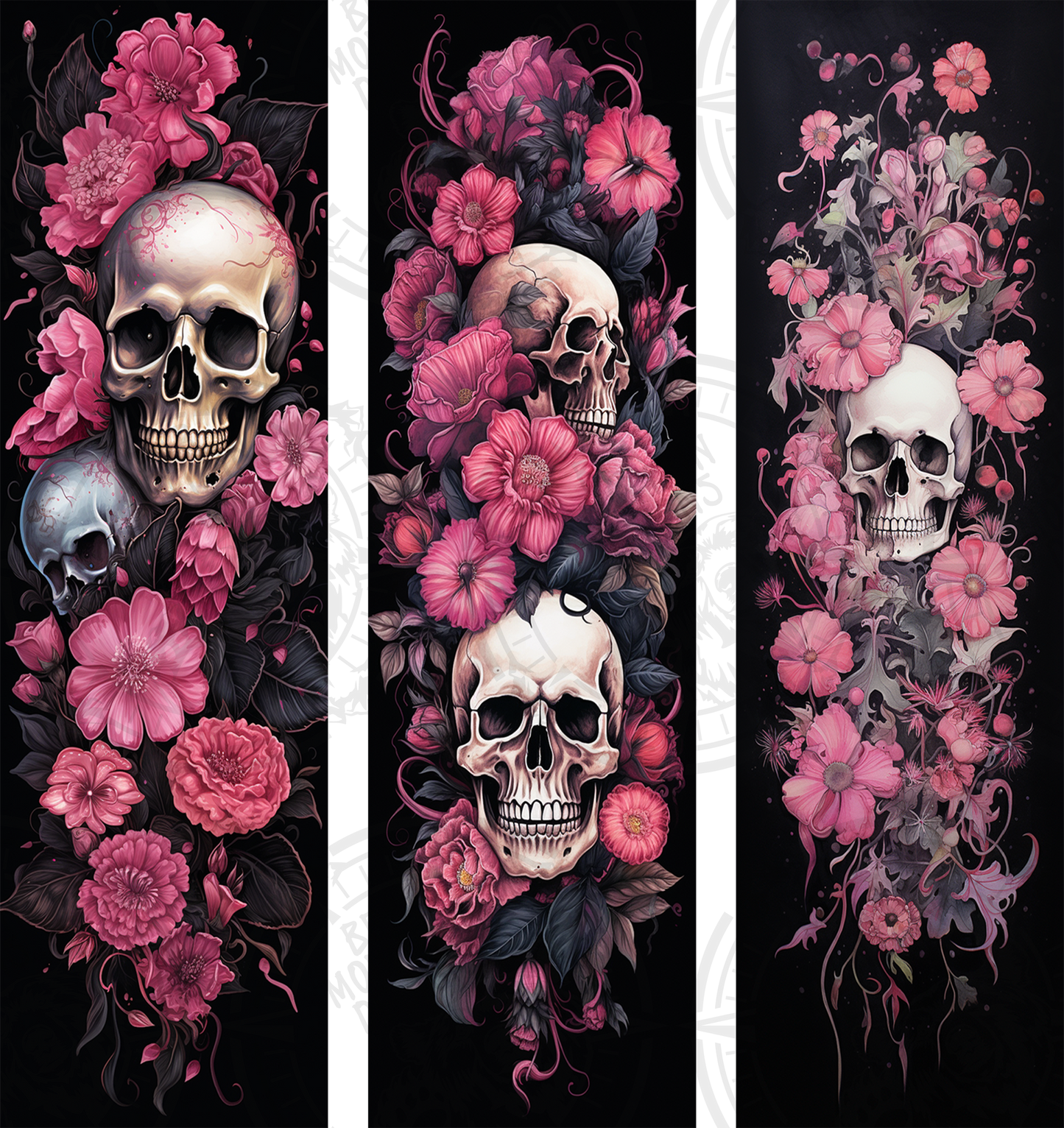 Pink Floral Skull Bundle - Pen Wrap