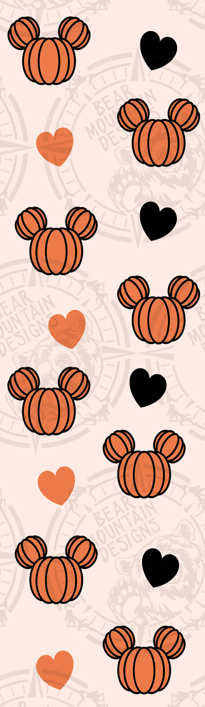 Pumpkin Mouse Head Hearts - Pen Wrap