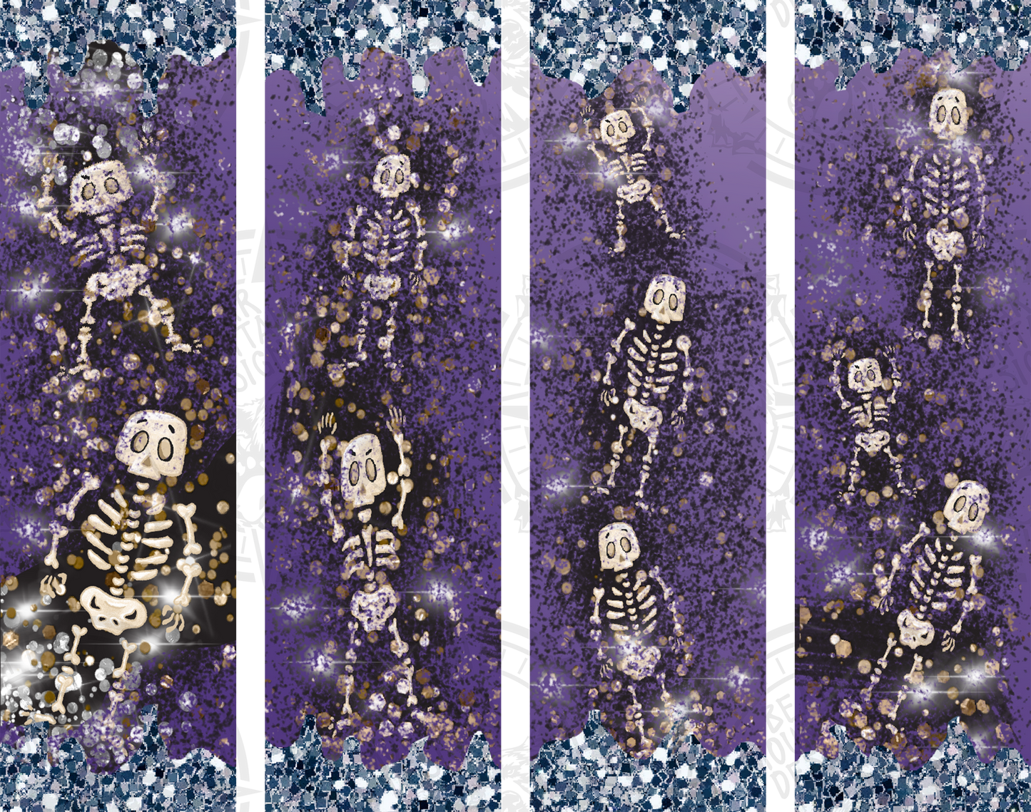 Purple Glitter Skeleton Bundle - Pen Wrap