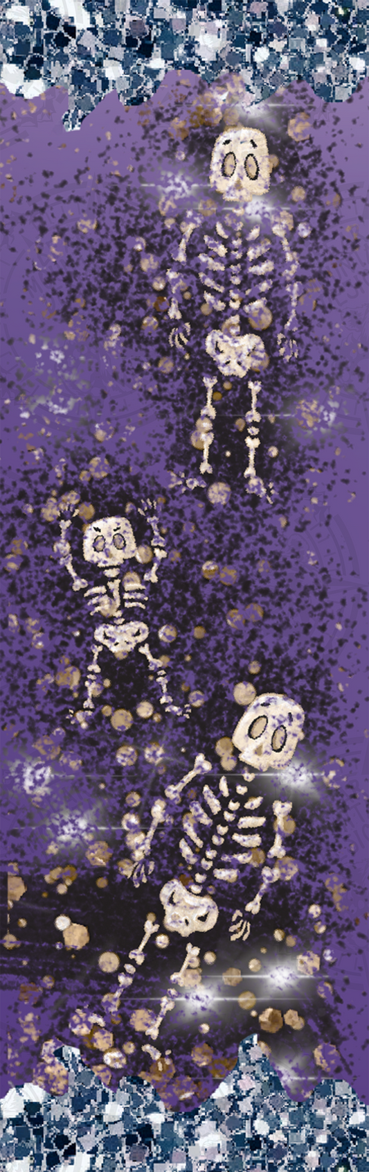 Purple Glitter Skeletons - Pen Wrap