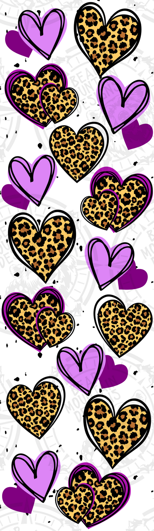 Purple Leopard Hearts - Pen Wrap