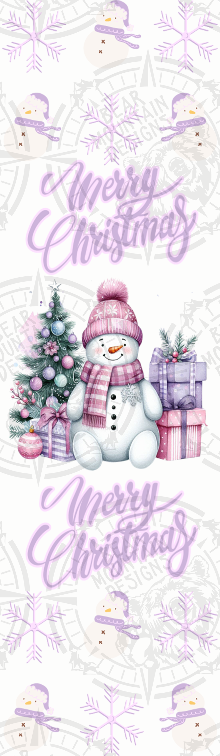 Purple Snowman Merry Christmas - Pen Wrap