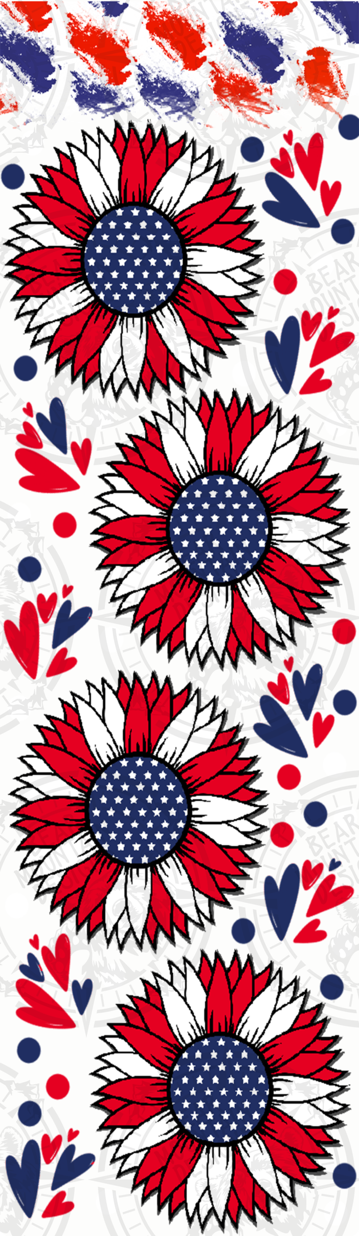 Red White & Blue Sunflowers - Pen Wrap