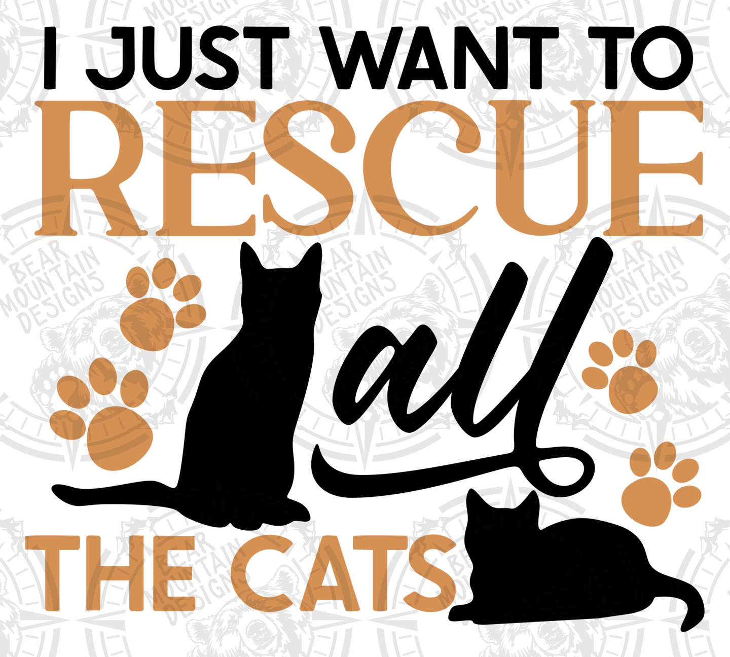 Rescue All The Cats - White Border