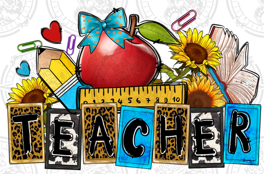 Teacher - Apple/Pencil/Sunflower