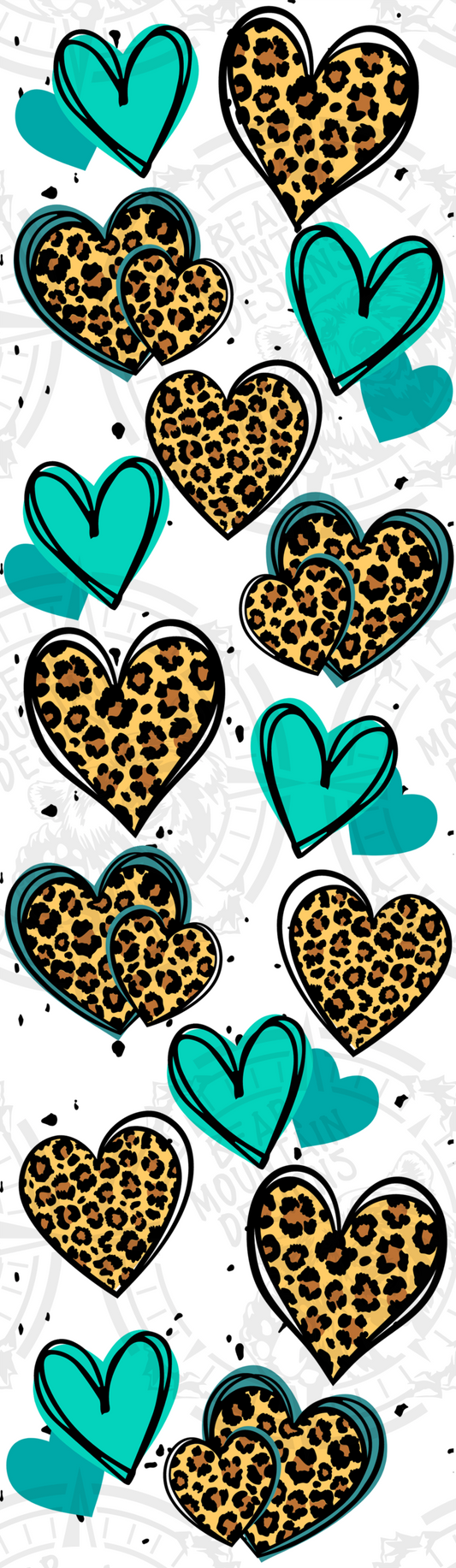 Teal Leopard Heart - Pen Wrap