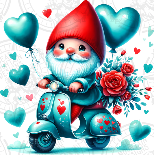 Teal Scooter Gnome