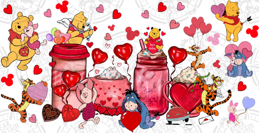 Winnie The Pooh Valentines 1 - Cup Wrap