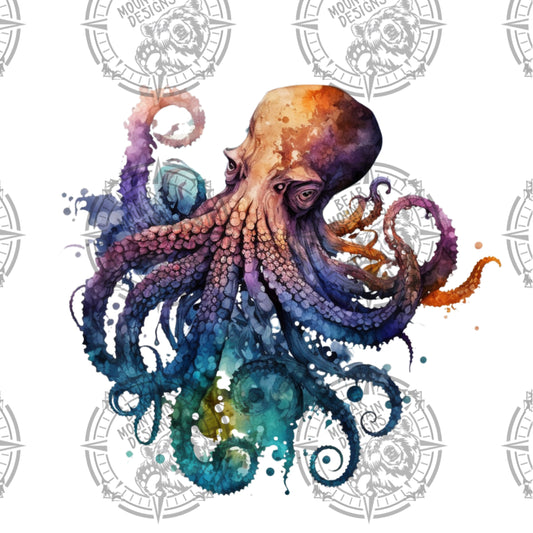 Watercolor Octopus- 4