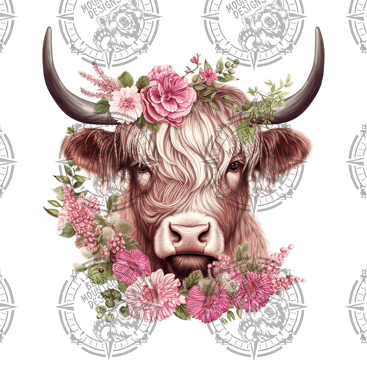Floral Highland Cow - 10