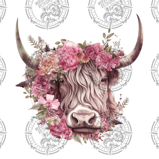 Floral Highland Cow - 5