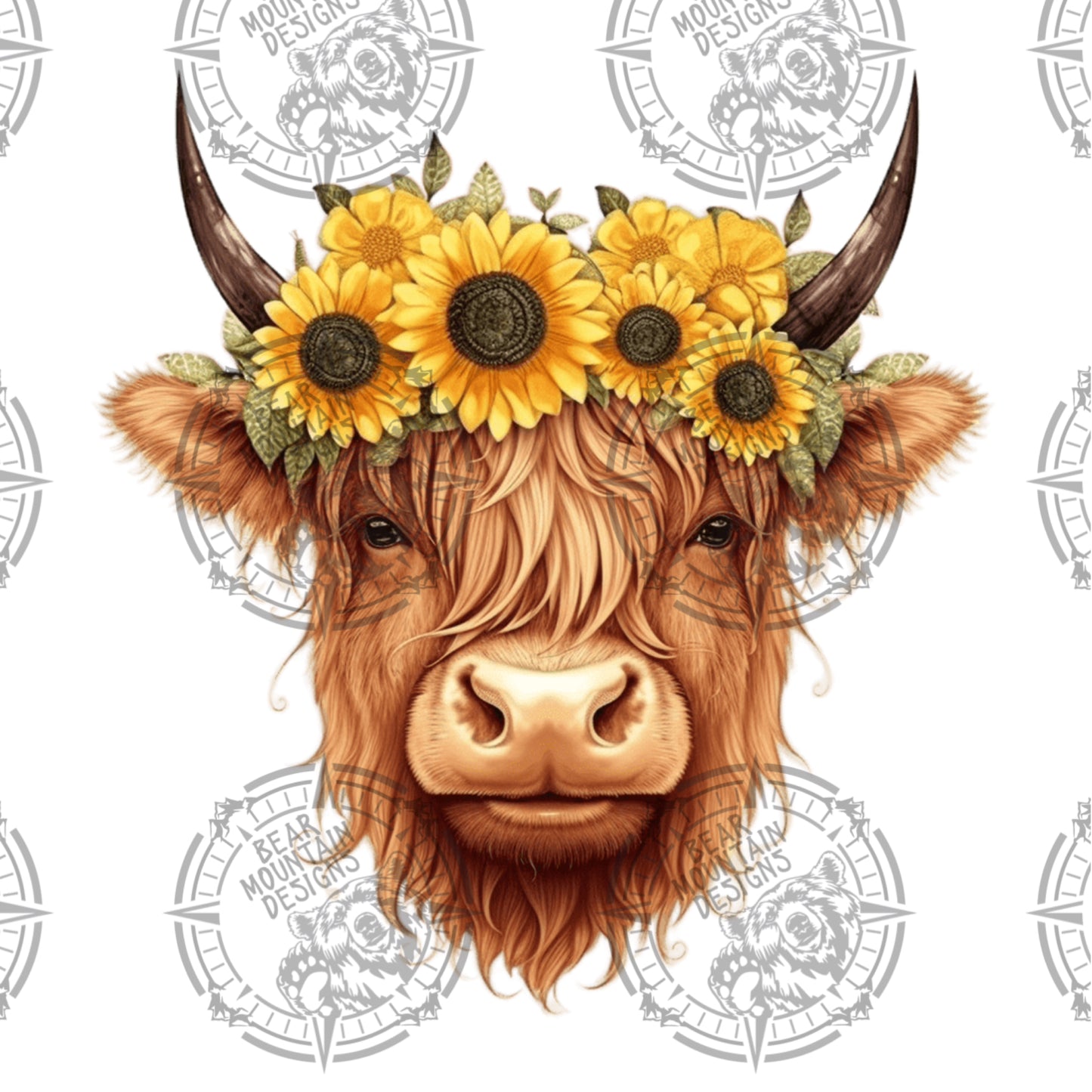 Floral Highland Cow - 7