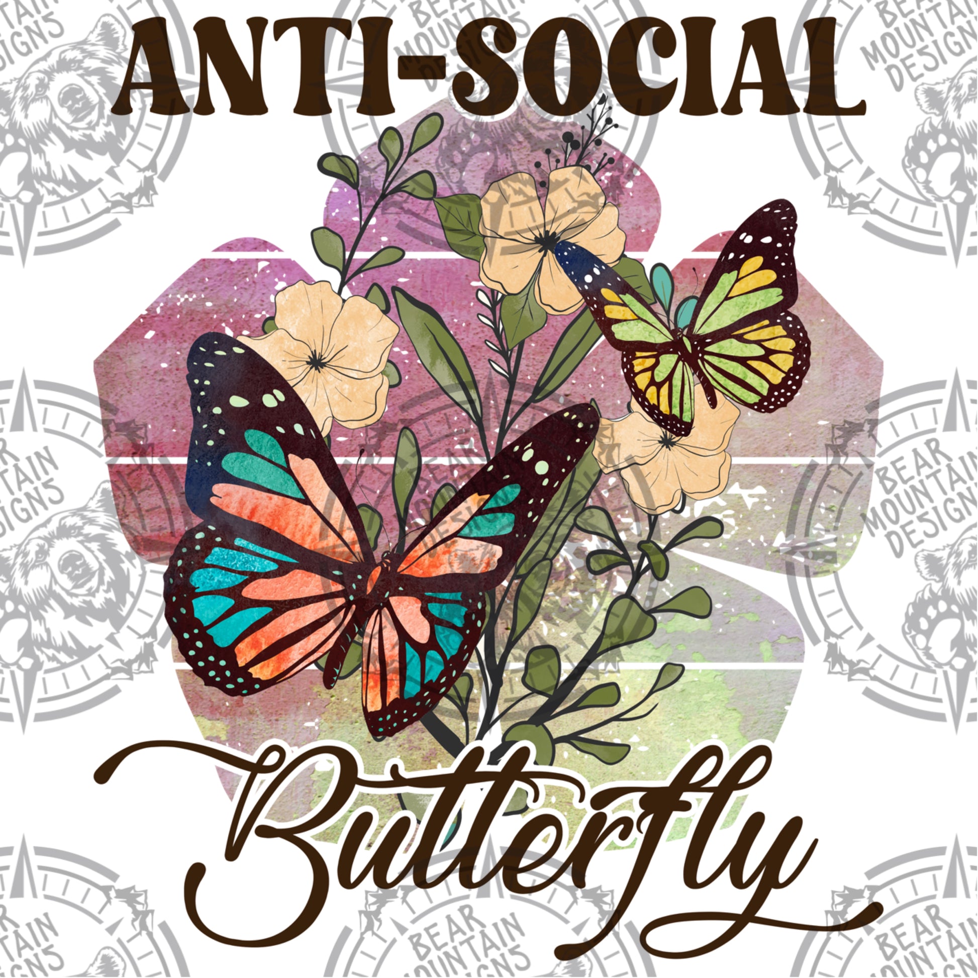Antisocial Butterfly Sticker