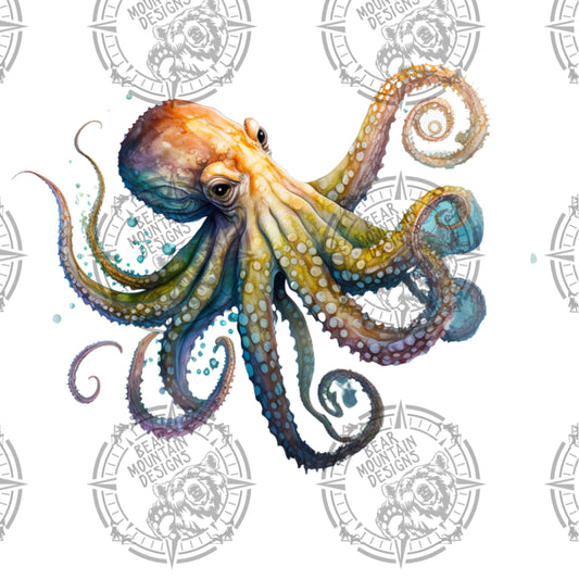 Watercolor Octopus- 1