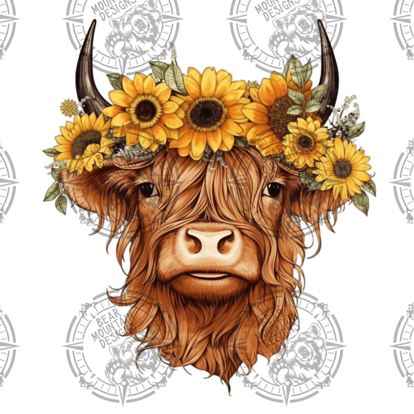 Floral Highland Cow - 9