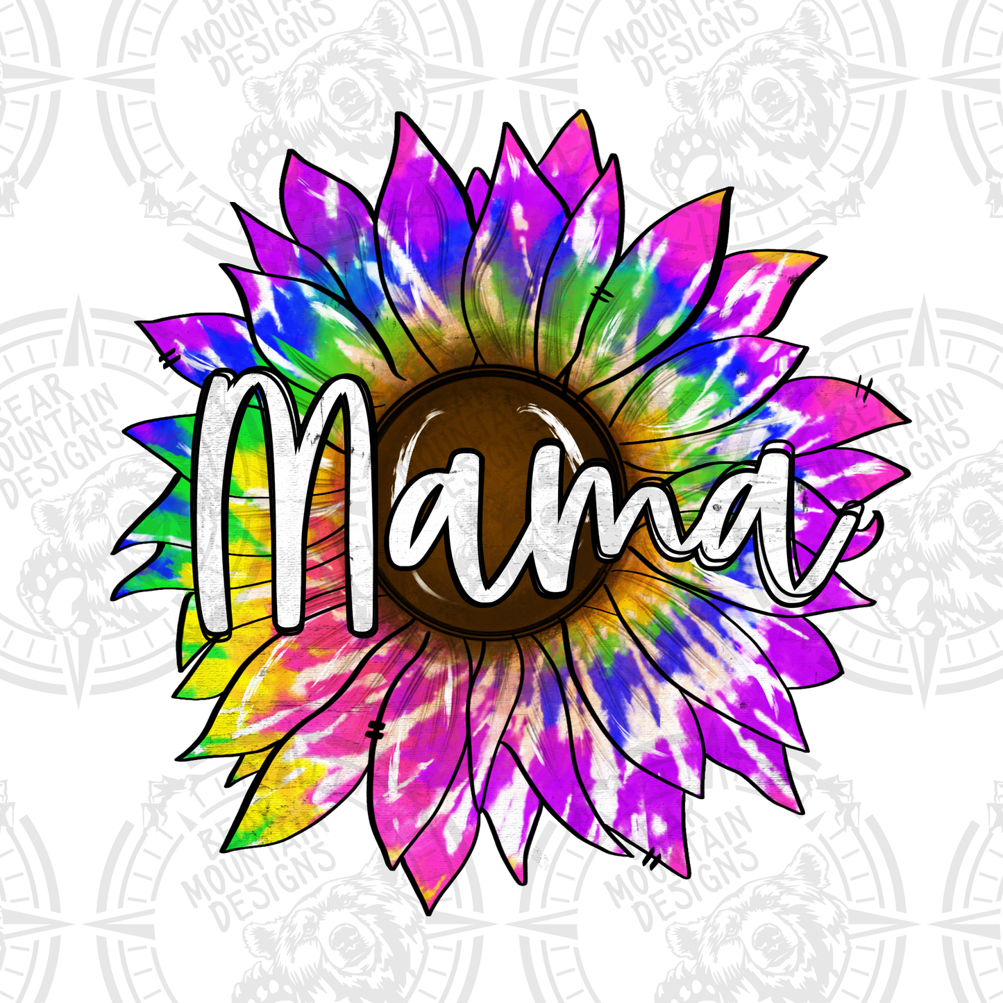 Mama Tie Dye Sunflower