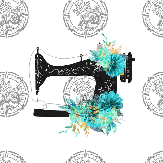 Floral Sewing Machine